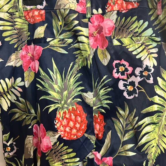 OVI size large tropical pull on dress pants women palm trees floral Hawaiian - Picture 6 of 6